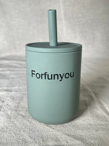 Forfunyou Silicone Training Cup with Straw Lid